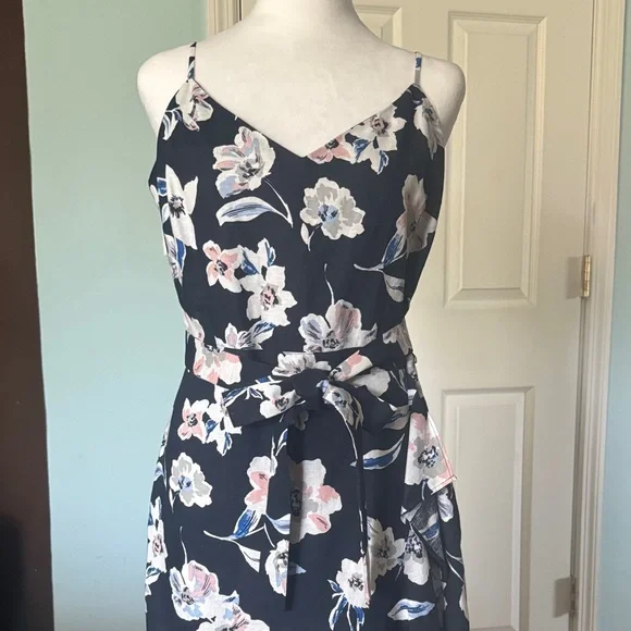 Banana Republic | Dresses | Banana Republic Navy Floral Midi Dress |  Poshmark